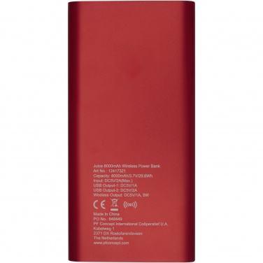 Logotrade Geschäftsgeschenke das Foto: Juice 8000 mAh kabellose Powerbank