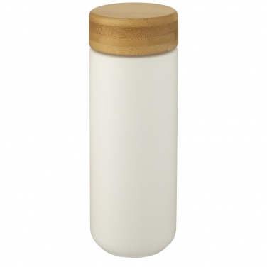 Logotrade Werbegeschenke das Foto: Lumi 300 ml Keramikbecher mit Bambusdeckel