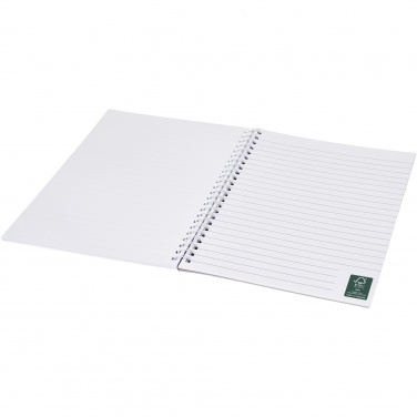Logotrade Geschäftsgeschenke das Foto: Desk-Mate® A5 Spiralnotizbuch mit bedruckter Rückseite