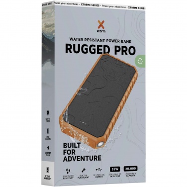 Logotrade Logogeschenke das Foto: Xtorm XR202 Xtreme 35 W 20.000 mAh QC3.0 wasserdichte, robuste Powerbank mit Taschenlampe