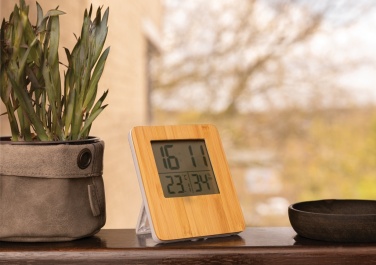 Logotrade Werbegeschenke das Foto: Bambus Wetterstation