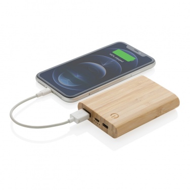 Logotrade Logogeschenke das Foto: 5.000mAh Bambus-Powerbank