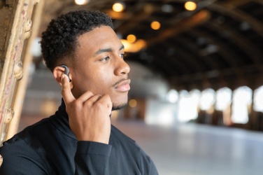 Logotrade Geschäftsgeschenke das Foto: Urban Vitamin Pacifica Ohrhörer aus RCS recycelt. Kunststoff