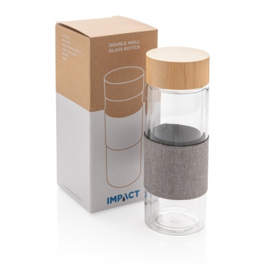 Logotrade Geschäftsgeschenke das Foto: Impact doppelwandige Borosilikatglas-Flasche