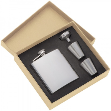 Logotrade Firmengeschenke das Foto: Flachmann mit 2 Schnapsgläsern SANDVIKEN 170 ml