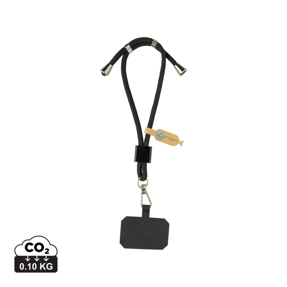 Logotrade Geschäftsgeschenke das Foto: CarryLoop verstellbares Handy-Armband aus RCS rec. PET