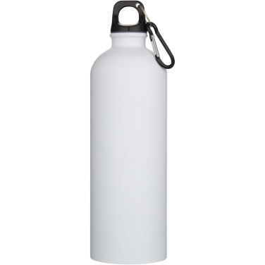 Logotrade Werbeartikel das Foto: Oregon 750 ml matte RCS-zertifizierte, einwandige Trinkflasche aus recyceltem Edelstahl mit Karabinerhaken