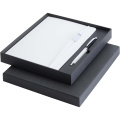 Legato Elegance A5 Hardcover Notizbuch mit Tintenroller Set, Primärweiß / Durchgehend schwarz