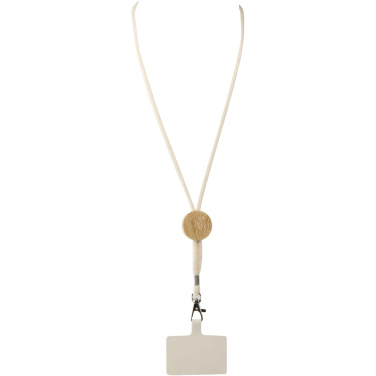 Logotrade Logogeschenke das Foto: Adhab Smartphone Lanyard mit Bambusdetails