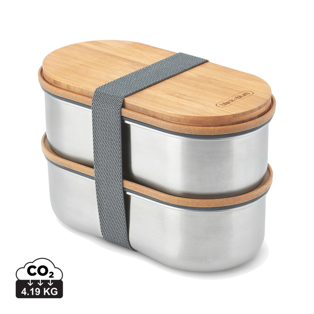 Logotrade Werbeartikel das Foto: Black+Blum Stainless Steel Double Bento Box