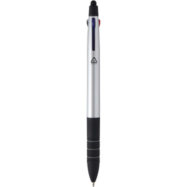 Logotrade Logogeschenke das Foto: Trine 3-Farben RCS recycelter Kugelschreiber mit Stylus