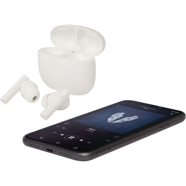 Logotrade werbemittel das Foto: Alterf True Wireless Bluetooth® Headset aus recyceltem Kunststoff mit Silikon-Ohrstöpseln