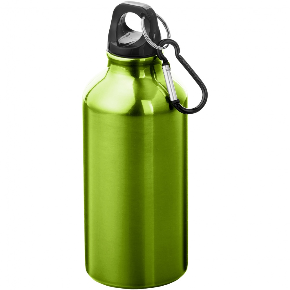 Logo trade corporate gift photo of: Oregon 400 ml aluminium water bottle with carabiner