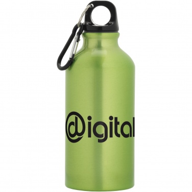 Logo trade corporate gifts image of: Oregon 400 ml aluminium water bottle with carabiner