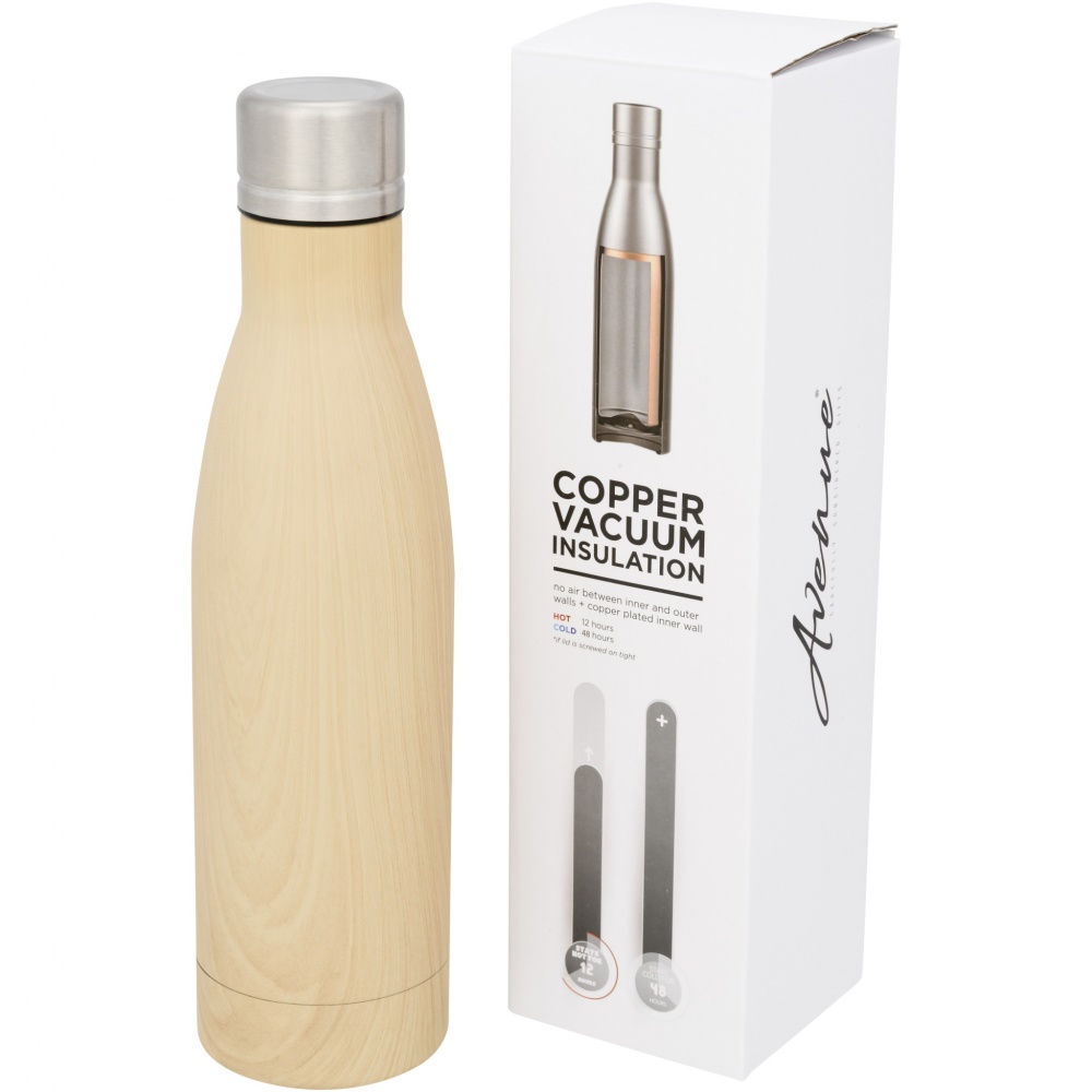 Logotrade promotional items photo of: Vasa 500 ml wood-look copper vacuum insulated bottle