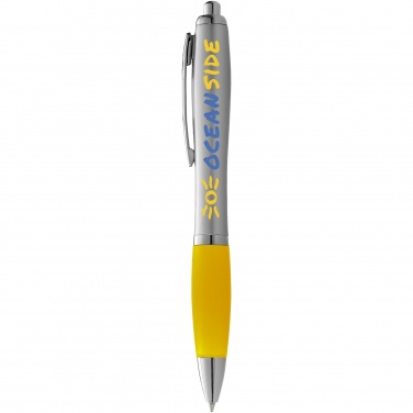 Logotrade business gift image of: Nash ballpoint pen silver barrel and coloured grip