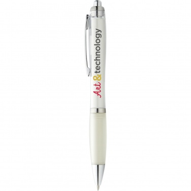 Logo trade promotional giveaway photo of: Nash ballpoint pen coloured barrel and grip