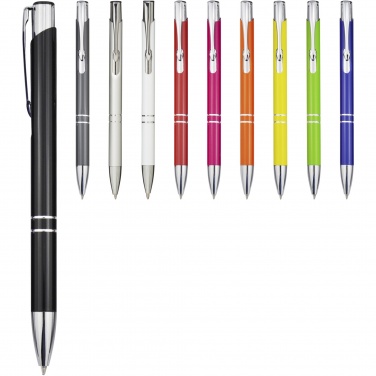 Logo trade promotional giveaways picture of: Moneta aluminium click ballpoint pen (blue ink)