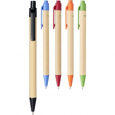 Logo trade promotional merchandise picture of: Berk recycled carton and corn plastic ballpoint pen