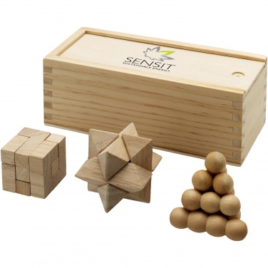 Logotrade business gift image of: Brainiac 3-piece wooden brain teaser set