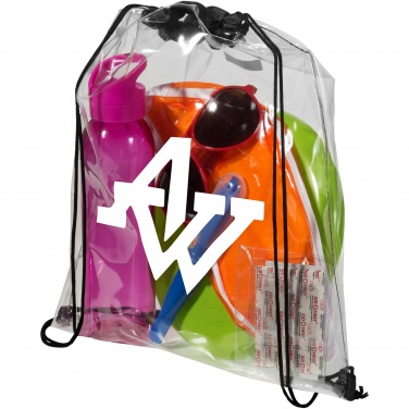Logo trade promotional giveaways image of: Lancaster transparent drawstring bag 5L