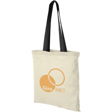 Logo trade promotional products image of: Nevada 100 g/m² cotton tote bag coloured handles 7L