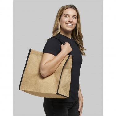 Logo trade promotional giveaways picture of: Harry coloured edge jute tote bag 25L