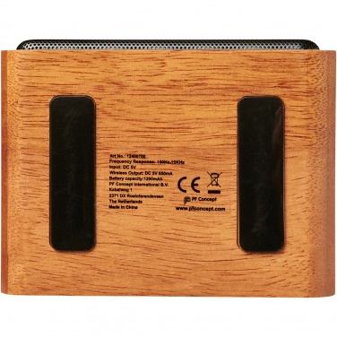 Logotrade advertising product image of: Wooden 3W speaker with wireless charging pad