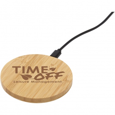 Logo trade promotional gifts image of: Essence 5W bamboo wireless charging pad