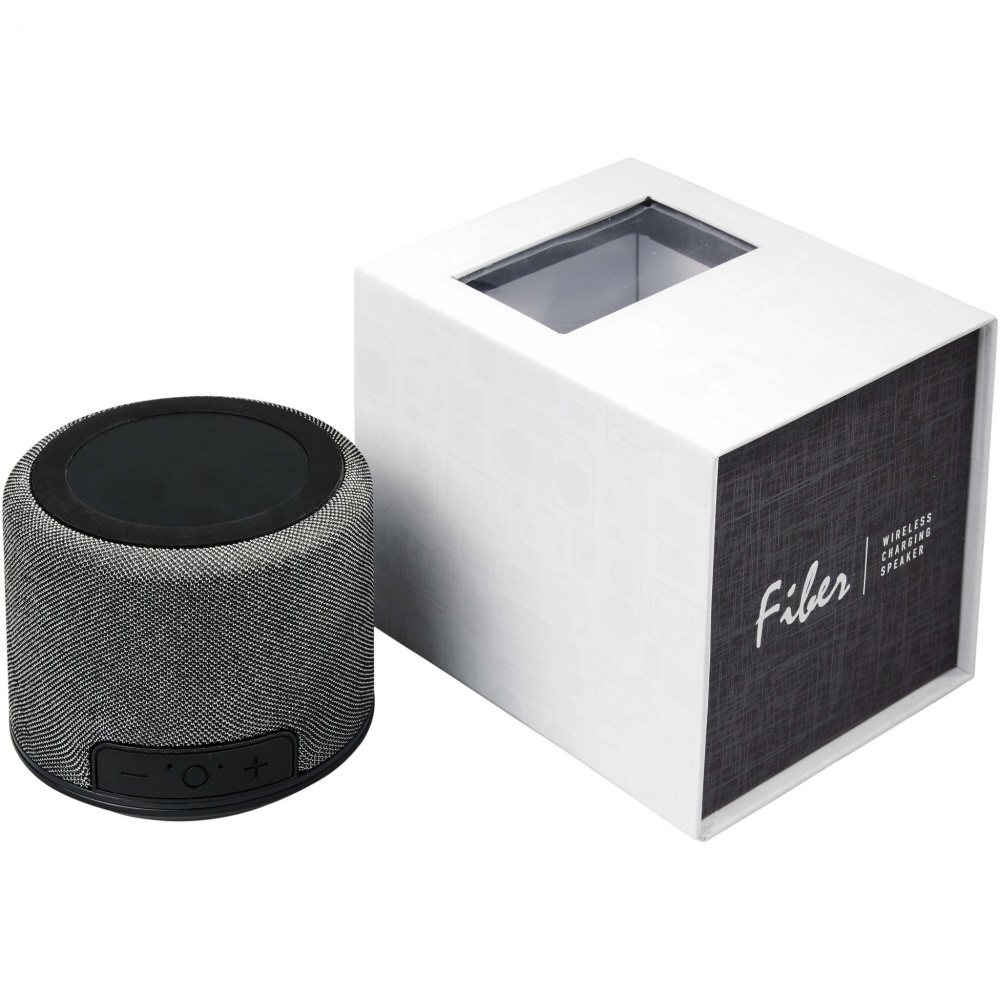 Logo trade promotional merchandise photo of: Fiber 3W wireless charging Bluetooth® speaker