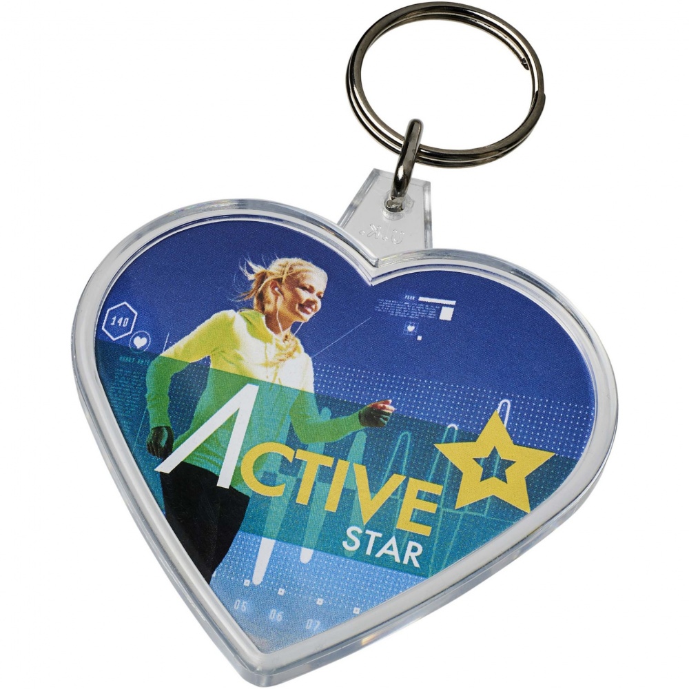Logo trade promotional gifts image of: Combo heart-shaped keychain