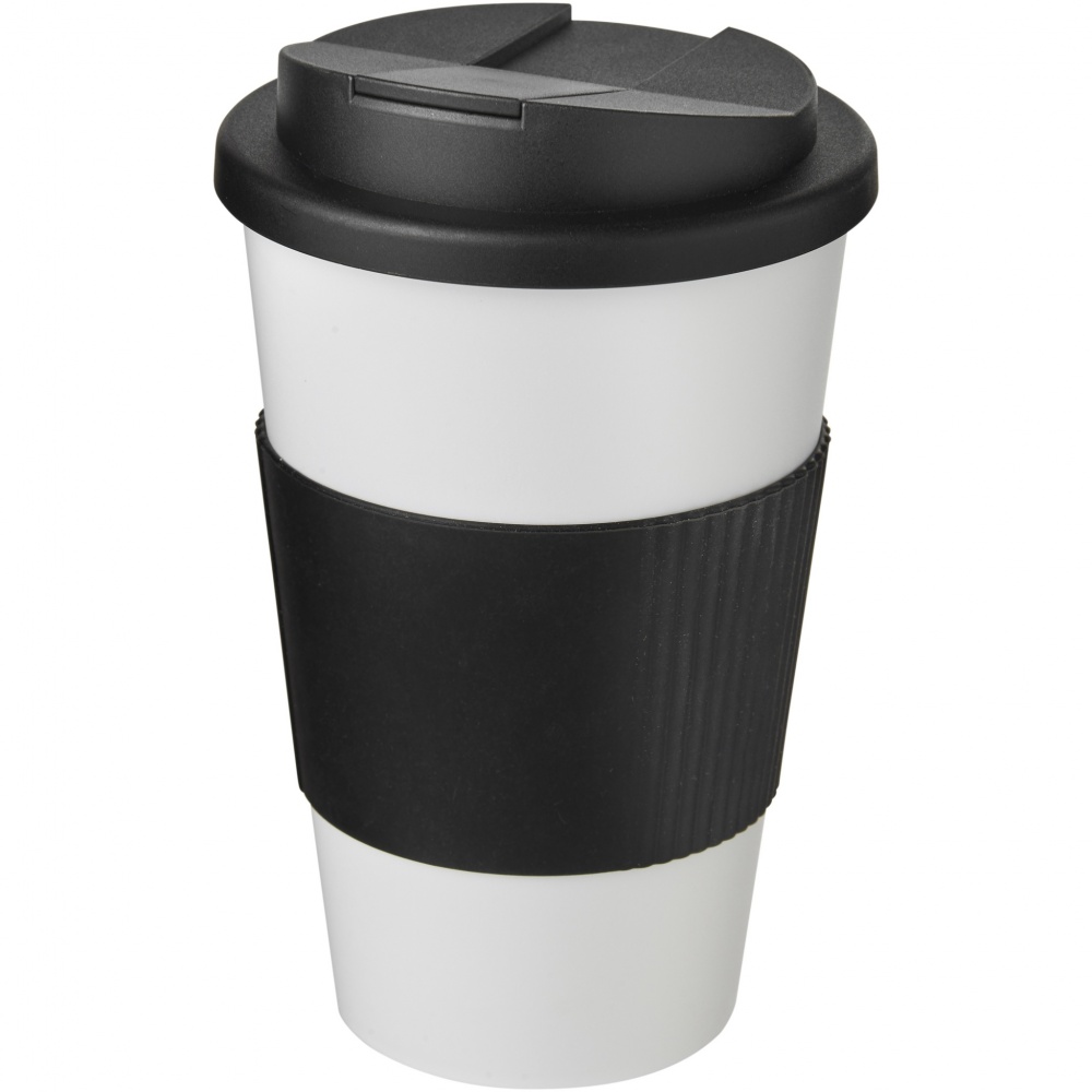 Logo trade business gifts image of: Americano® 350 ml tumbler with grip & spill-proof lid