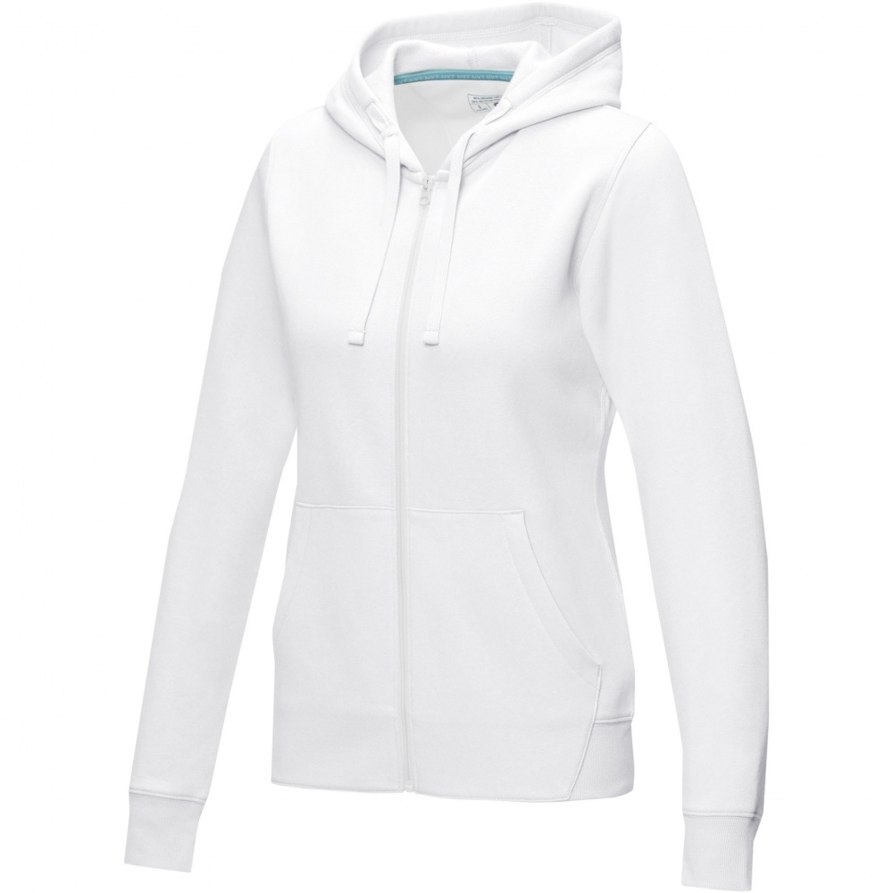 Logo trade promotional gifts picture of: Ruby women’s organic recycled full zip hoodie