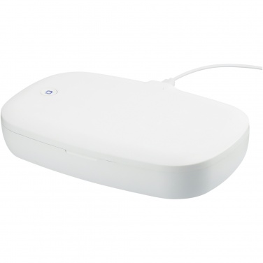 Logo trade promotional merchandise photo of: Capsule UV smartphone sanitizer with 5W wireless charging pad