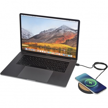Logo trade corporate gifts image of: Kivi 10W limestone/cork wireless charging pad
