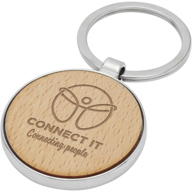 Logo trade promotional gift photo of: Moreno beech wood round keychain