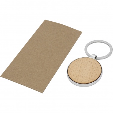 Logo trade promotional product photo of: Moreno beech wood round keychain