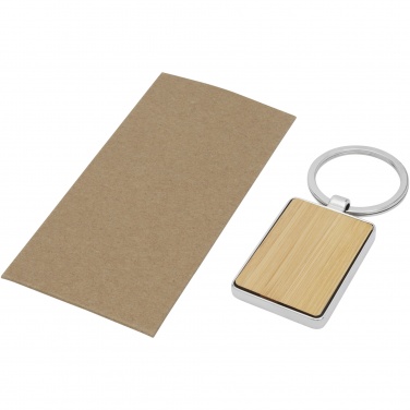 Logo trade promotional giveaways picture of: Neta bamboo rectangular keychain