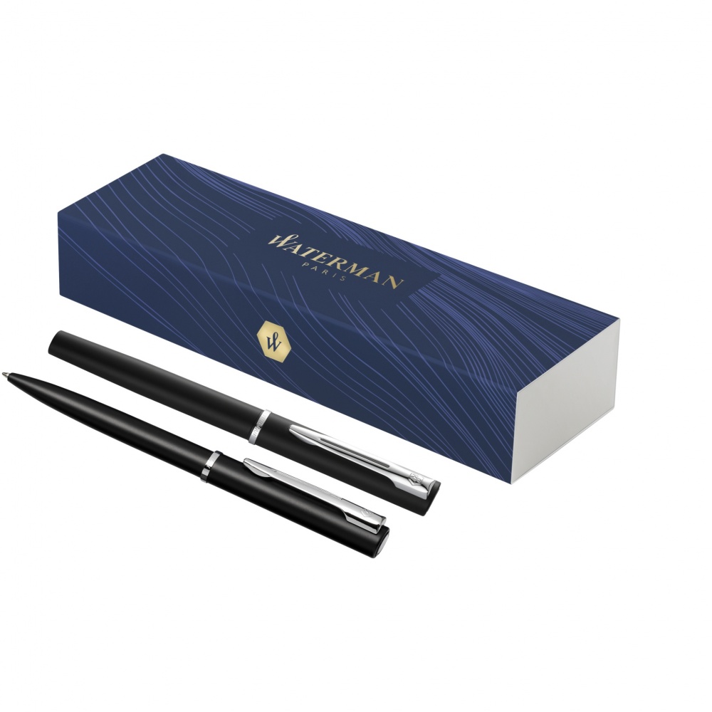 Logo trade promotional product photo of: Waterman Allure ballpoint and rollerball pen set