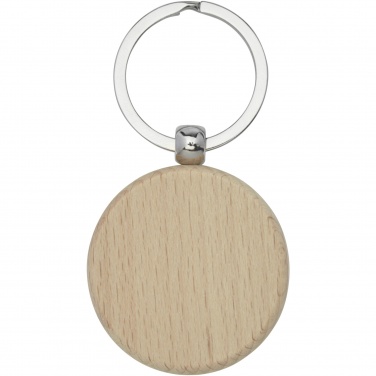 Logo trade promotional giveaway photo of: Giovanni beech wood round keychain