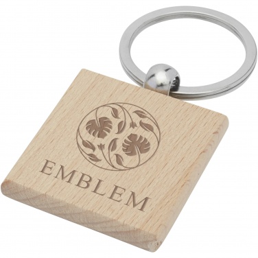Logo trade business gift photo of: Gioia beech wood squared keychain