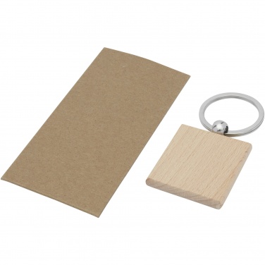 Logotrade promotional products photo of: Gioia beech wood squared keychain