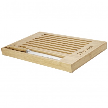 Logo trade advertising products image of: Pao bamboo cutting board with knife