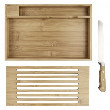 Logo trade promotional merchandise picture of: Pao bamboo cutting board with knife