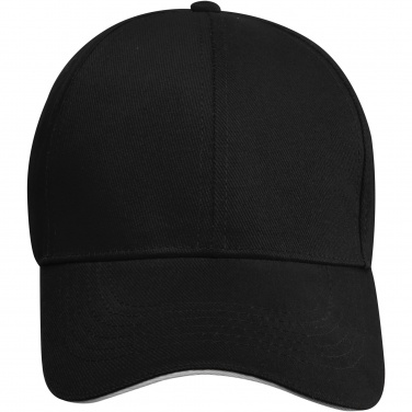 Logo trade promotional products image of: Topaz 6 panel GRS recycled sandwich cap