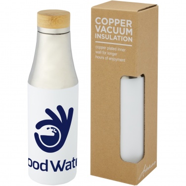 Logo trade promotional merchandise photo of: Hulan 540 ml copper vacuum insulated stainless steel bottle with bamboo lid