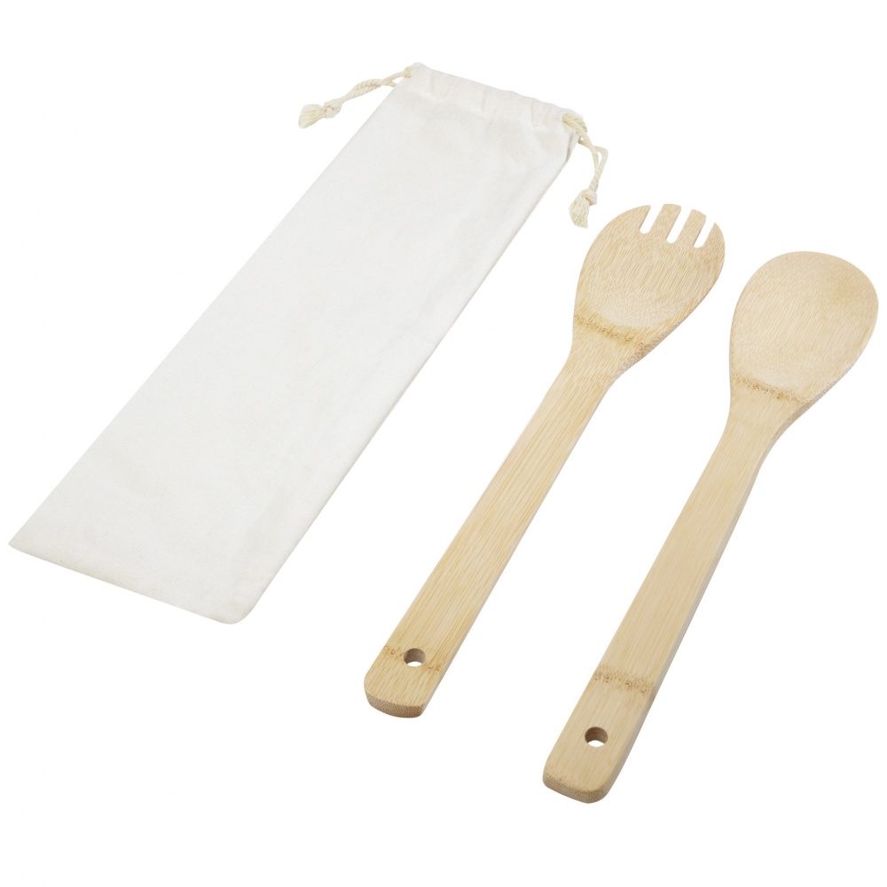 Logotrade promotional item picture of: Endiv bamboo salad spoon and fork