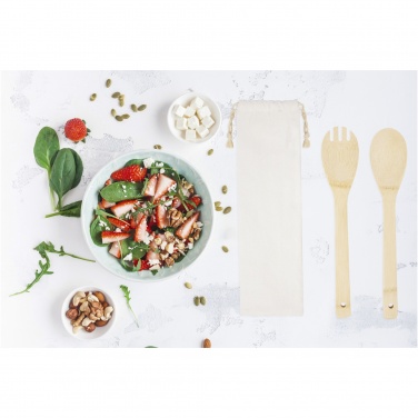 Logo trade business gift photo of: Endiv bamboo salad spoon and fork