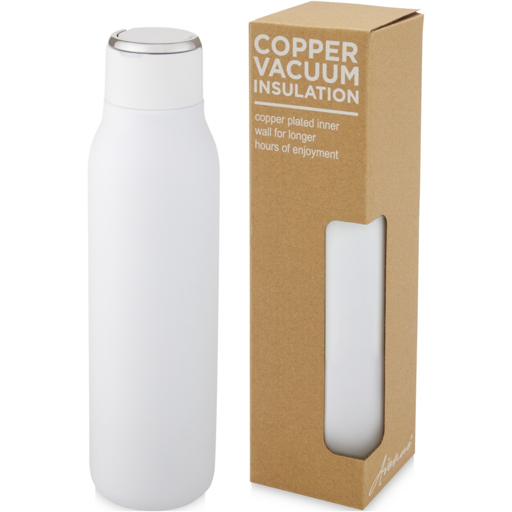 Logotrade promotional products photo of: Marka 600 ml copper vacuum insulated bottle with metal loop
