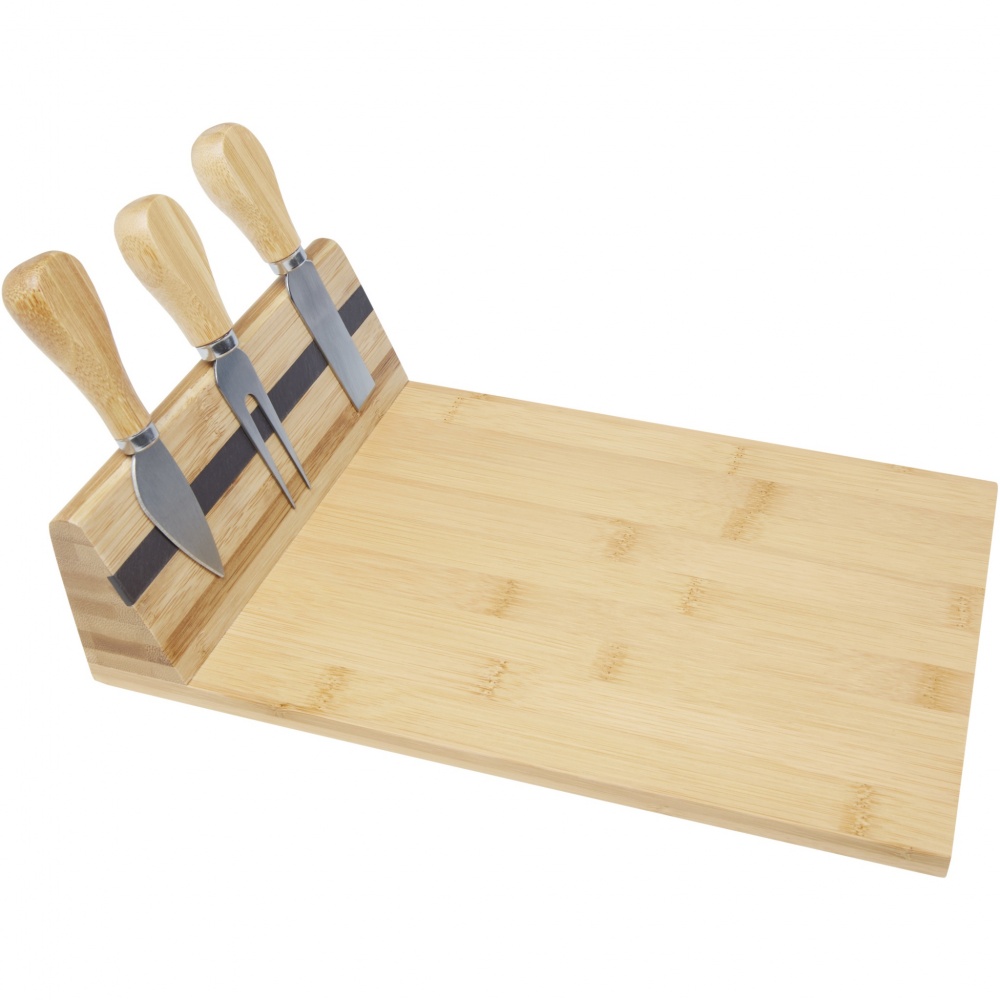 Logotrade advertising products photo of: Mancheg bamboo magnetic cheese board and tools